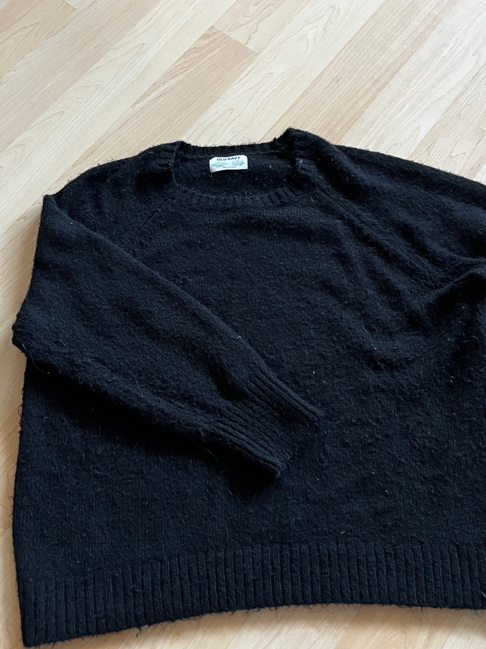 Old Navy Black Cozy Crew Neck Sweater